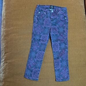 Hudson pink and black paisley stretch jeans 4T